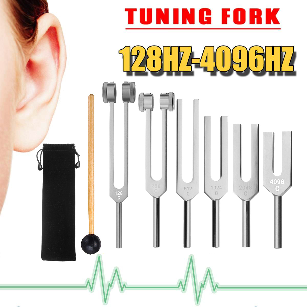 Healing Wellness - Masajeador neurológico médico, 128Hz, 256Hz, 512Hz,