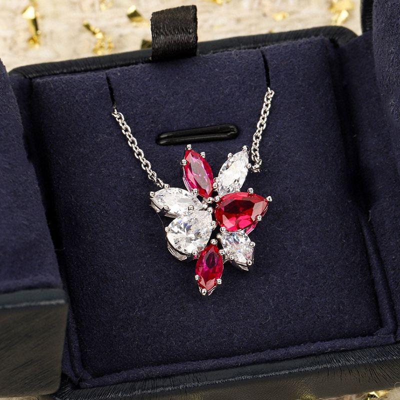 Red Clover Flower - Joyería de plata de ley 925