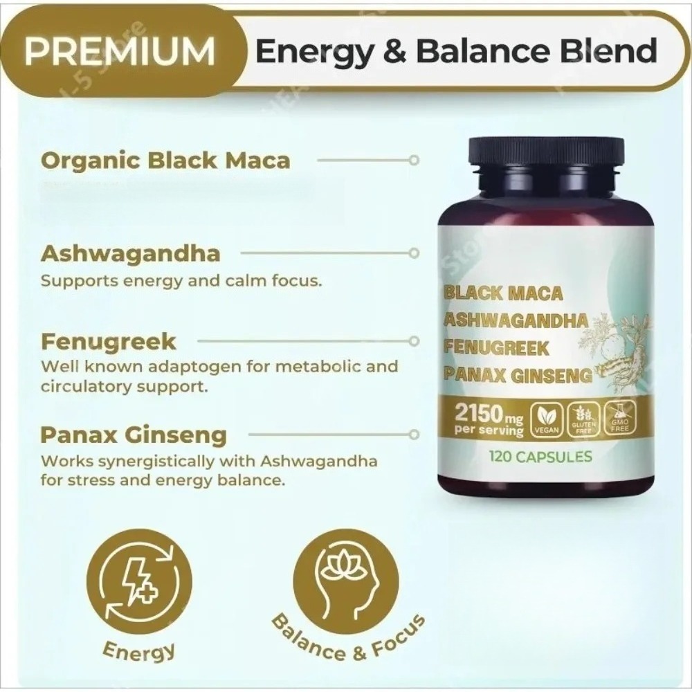 Cápsulas 4 en 1 de Maca Negra  - Valerian Root Capsule reseña y precio
